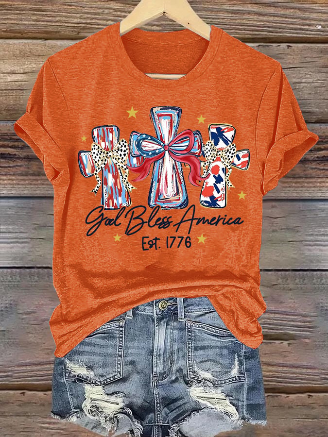 Women's  God Bless America Print T-Shirt