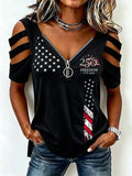 Women's 250 Freedom Independence Day National Flag  Print T-Shirt