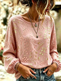 Women's Casual Floral Print Long-Sleeved Top