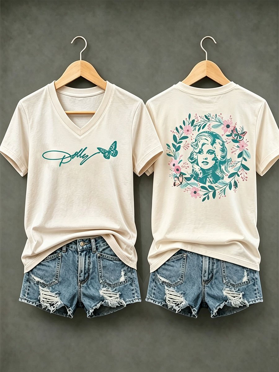 Women's Dolly Parton Tribute Print Short-Sleeve T-Shirt