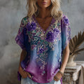 Women's Vintage Celtic Knot Rose Embroidery Casual T-shirt