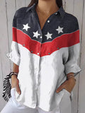 Women's Independence Day Print Casual Shirt