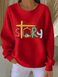Women's Casual Print Long Sleeve Knit Top
