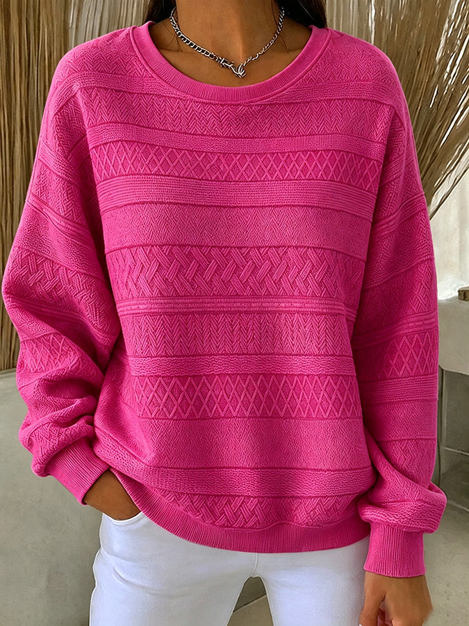 Women'S Pink Gradient Casual Knitted Sportswear