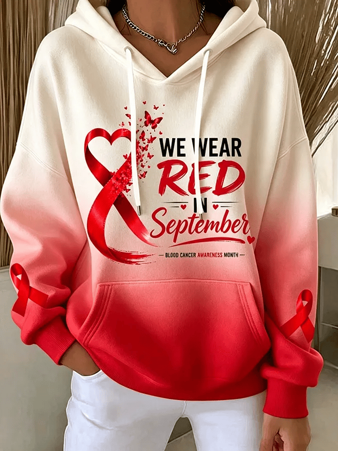 Women's Casual Printed Hooded Sweatshirt