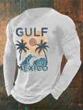 Men'S Retro Gulf Of Mexico Print T-Shirt