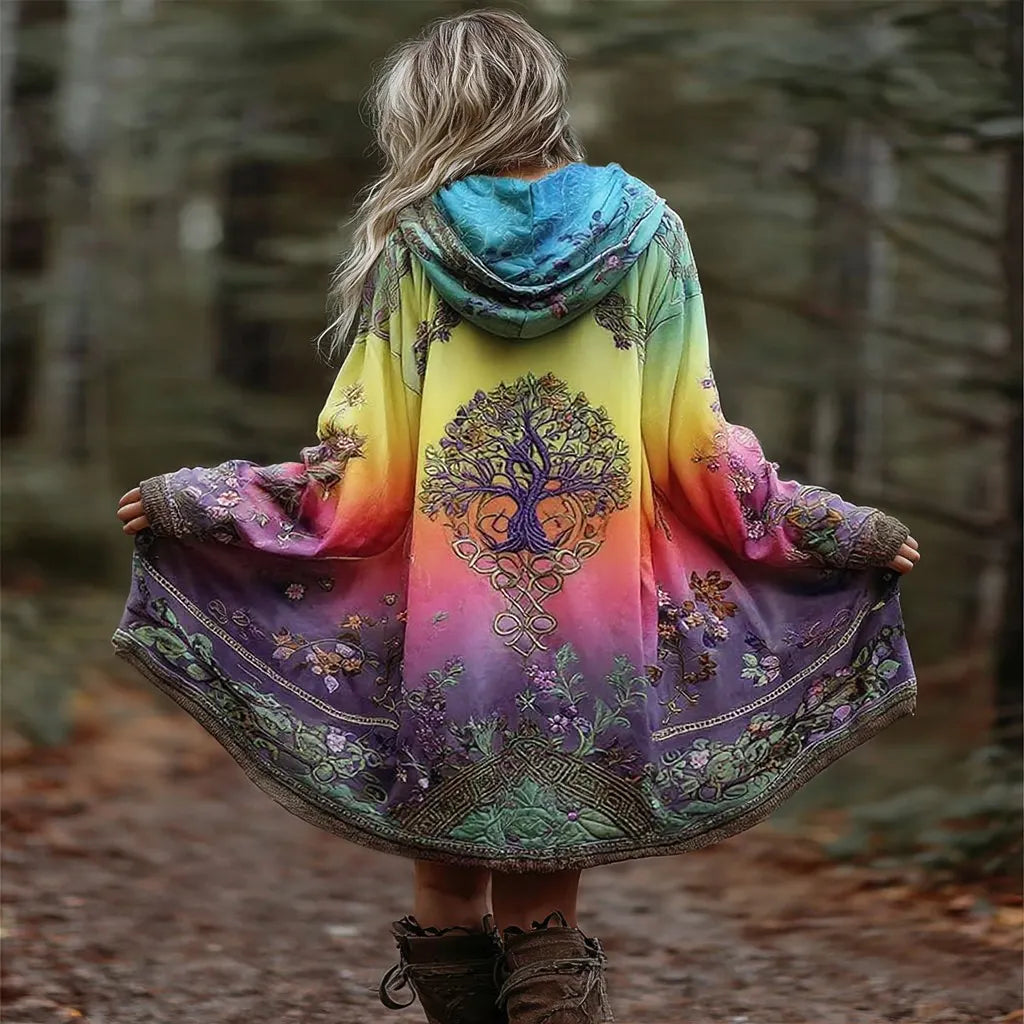 Women's Viking Tree Of Life Cozy Warm Cardigan Jacket