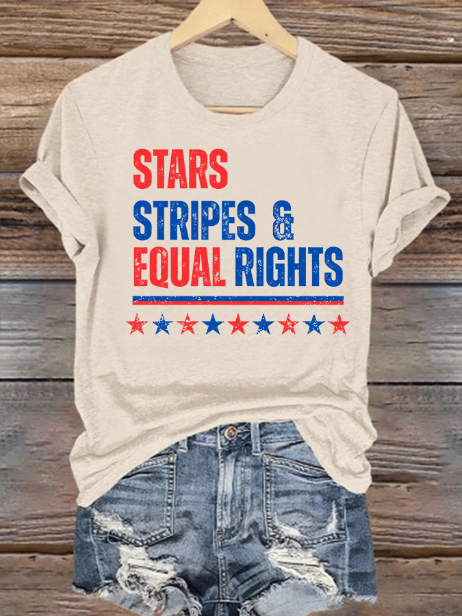 Women's  The Stars and Stripes Print T-Shirt