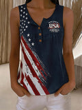 Women's Independence Day Print Waffle-Knit Top