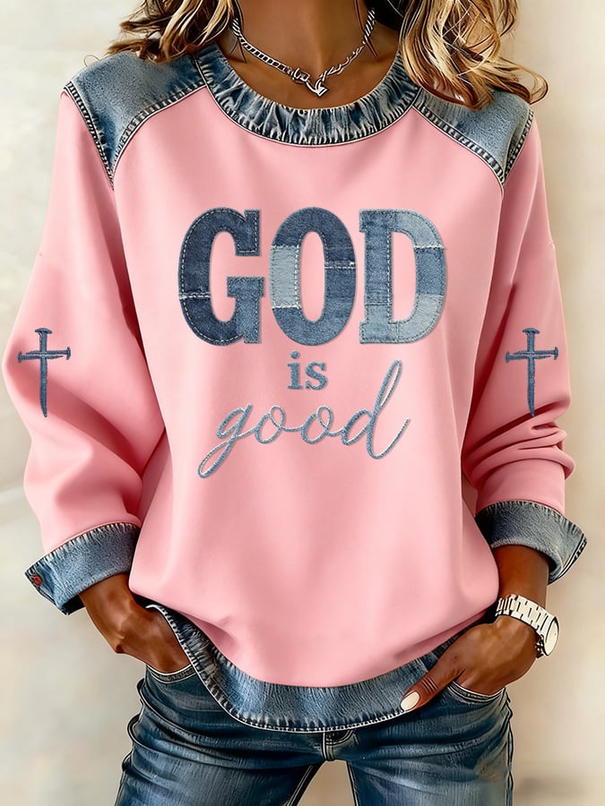 Women's casual GOD IS GOOD sweatshirt
