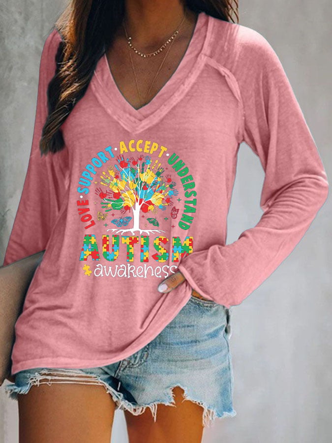 Women's Accept Love Understand Autism Awareness T Shirt