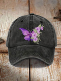 Purple Butterfly Retro Hat