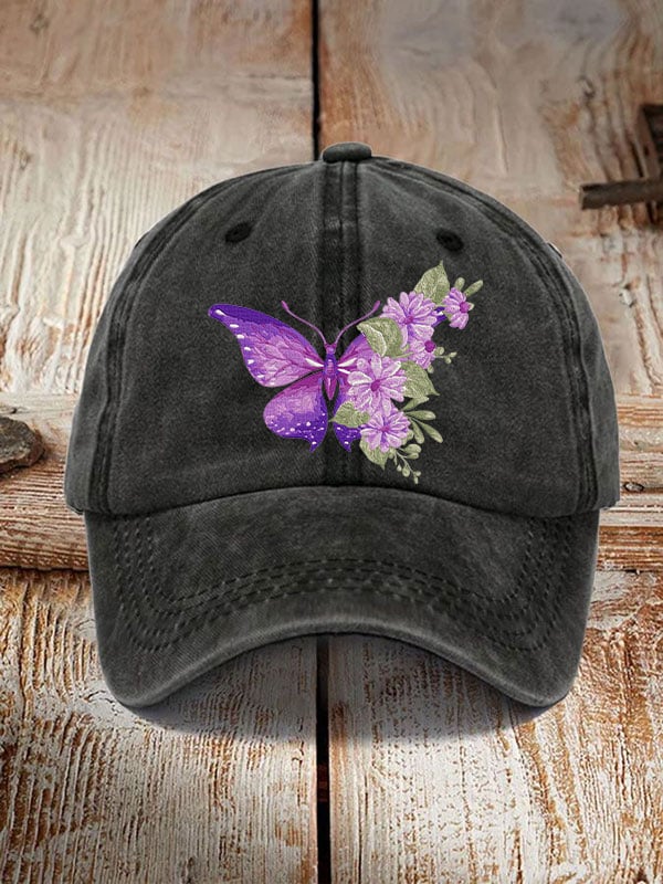 Purple Butterfly Retro Hat