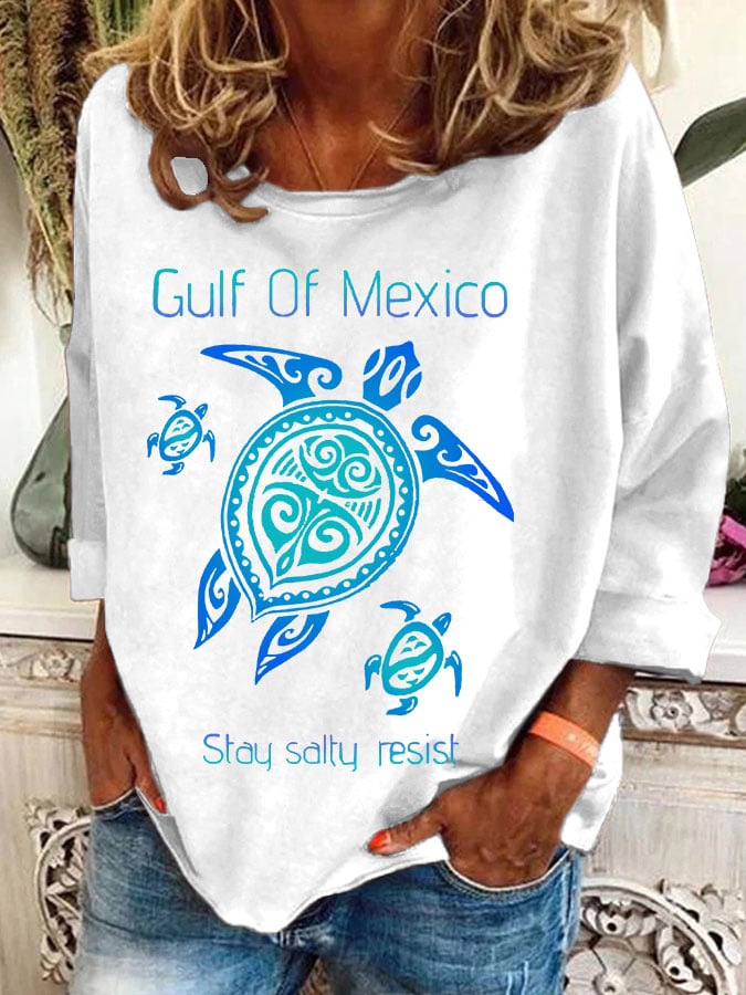 Women's Gulf Of Mexico Print Casual Sweatshirt