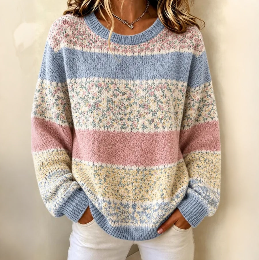 Women's Casual Print Long Sleeve Knit Sweater