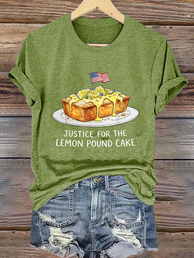 Women's  JUSTICE FOR THE LEMON POUND CAKE Print T-Shirt