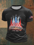 Men'S Casual American 250th Anniversary Printed Short-Sleeve T-Shirt