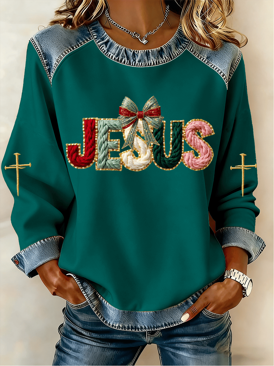 Women's Christmas Faith Print Sweatshirt