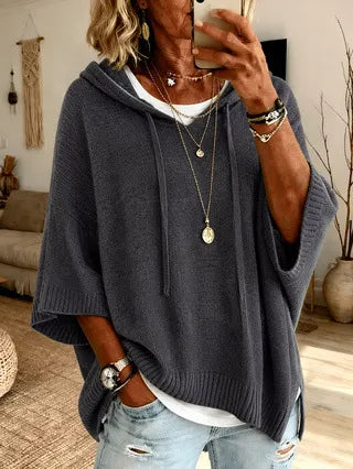 Women'S Knitted Sweater Oversized Hoodie