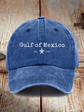 Vintage Gulf Of Mexico Print Baseball Cap