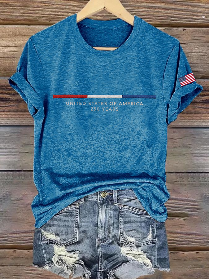 Women'S USA Printed T-Shirt