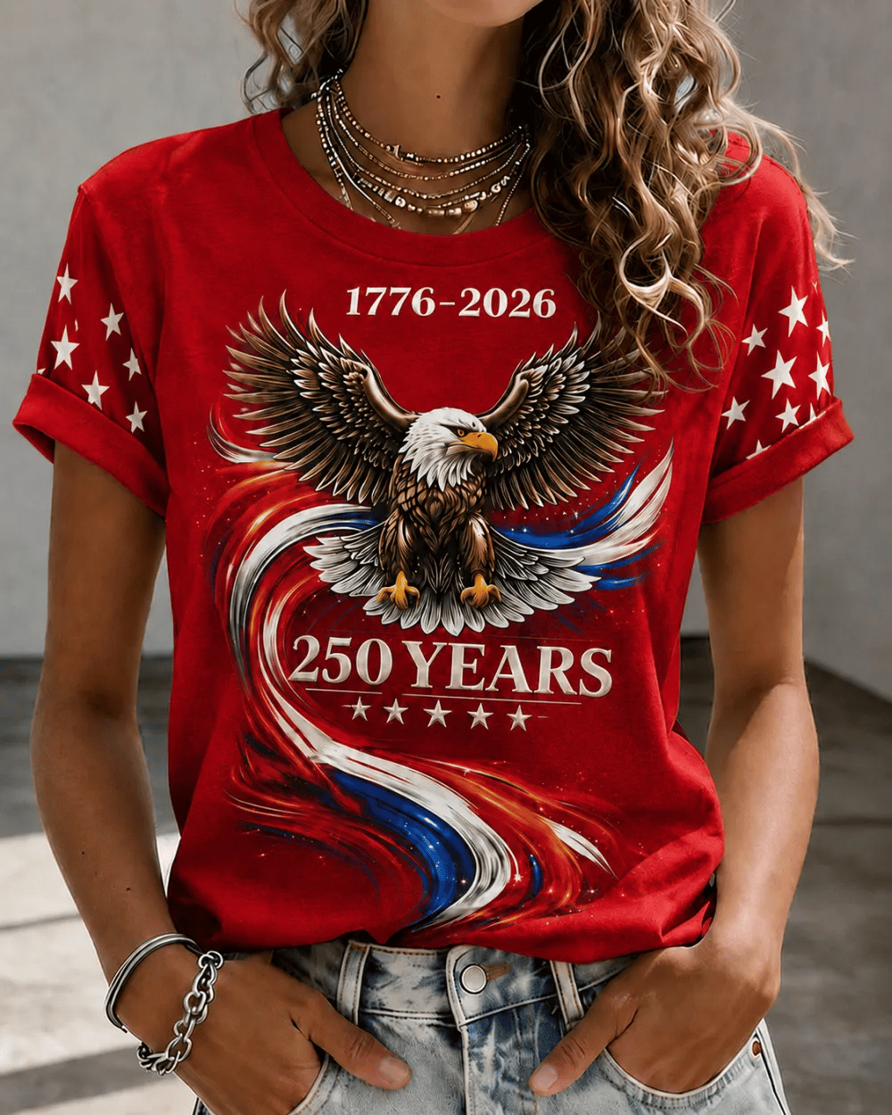 Women's America 1776-2026 Freedom Print T-shirt