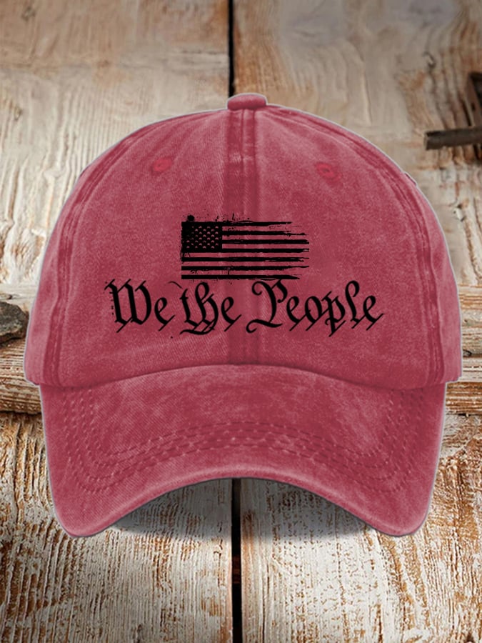 Unisex Distressed Washed Cotton Print Hat
