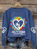 Women'S Autism Awareness Print Long Sleeve Sweatshirt