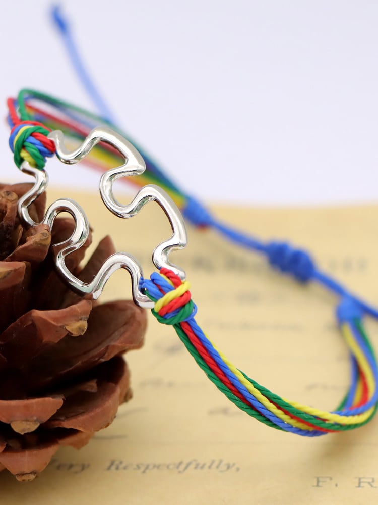 Autism Awareness Colorful Puzzle Bracelet