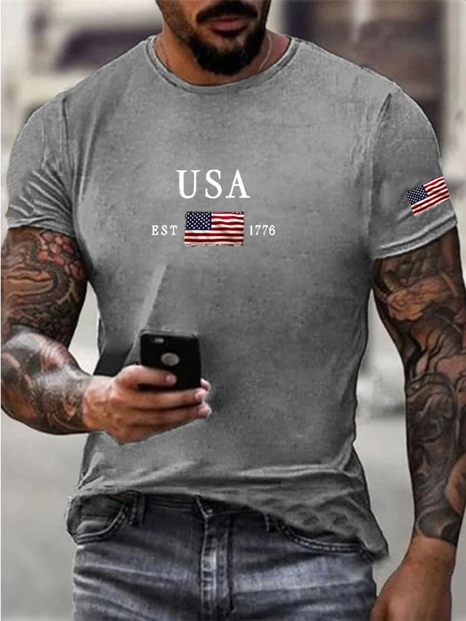 Men's Independence Day Printed Casual T-Shirt
