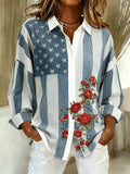 Women'S Casual American 250th Anniversary Commemorative Printed Shirt