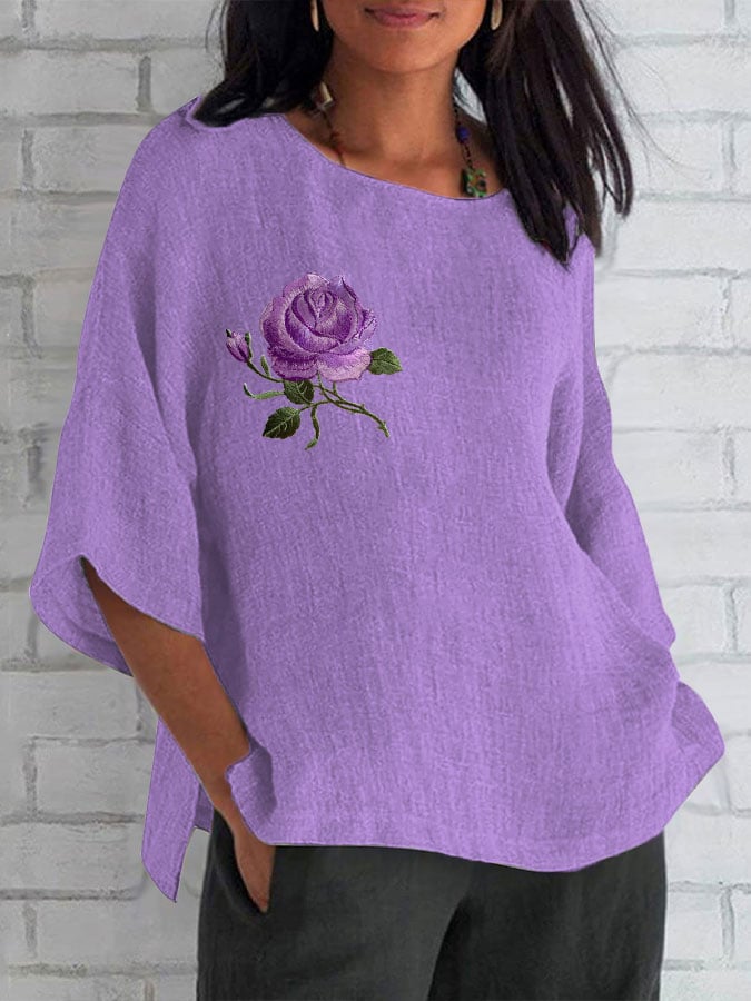 Women's Alzheimer's Purple Rose Casual Top