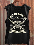 Men'S Retro Gulf Of Mexico Est 1550 Stay Salty And Resist Print Sleeveless Tank Top