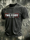 Men's Retro Two Fiddy 250 Years  Printed Casual T-Shirt