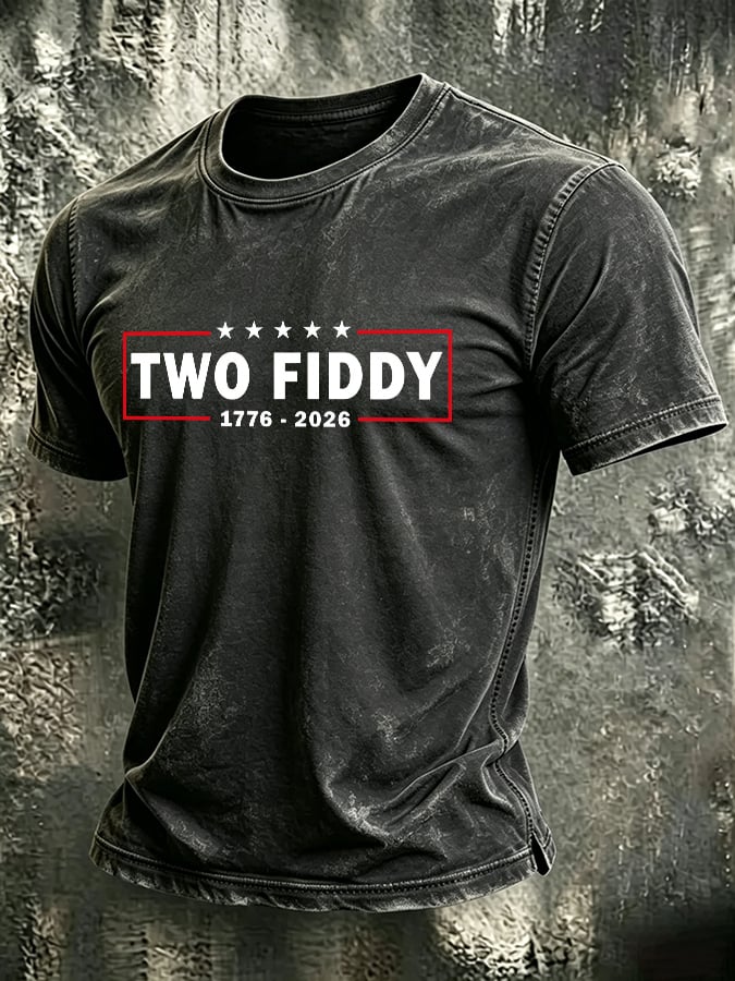 Men's Retro Two Fiddy 250 Years  Printed Casual T-Shirt