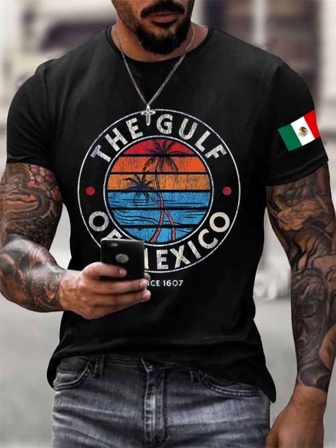 Men's Gulf Of Mexico Print Casual T-shirt