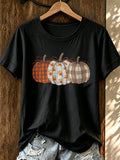 Women'S Autumn Pumpkin Printed Short Sleeved T-Shirt