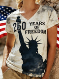 Women'S Casual T-Shirt With American 250th Anniversary Print