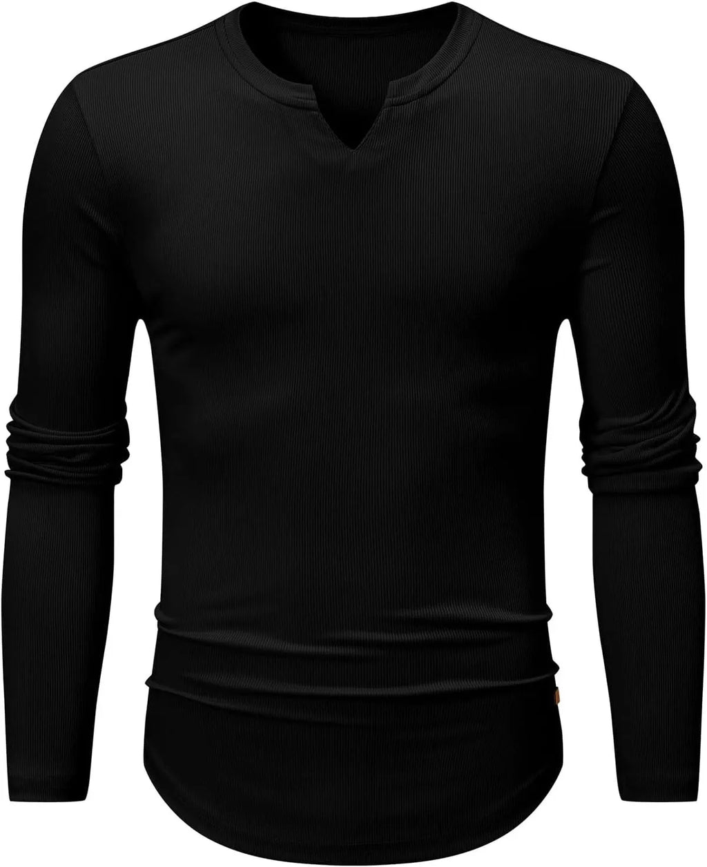 Men's Plain Casual V-Neck Long Sleeve T-Shirt