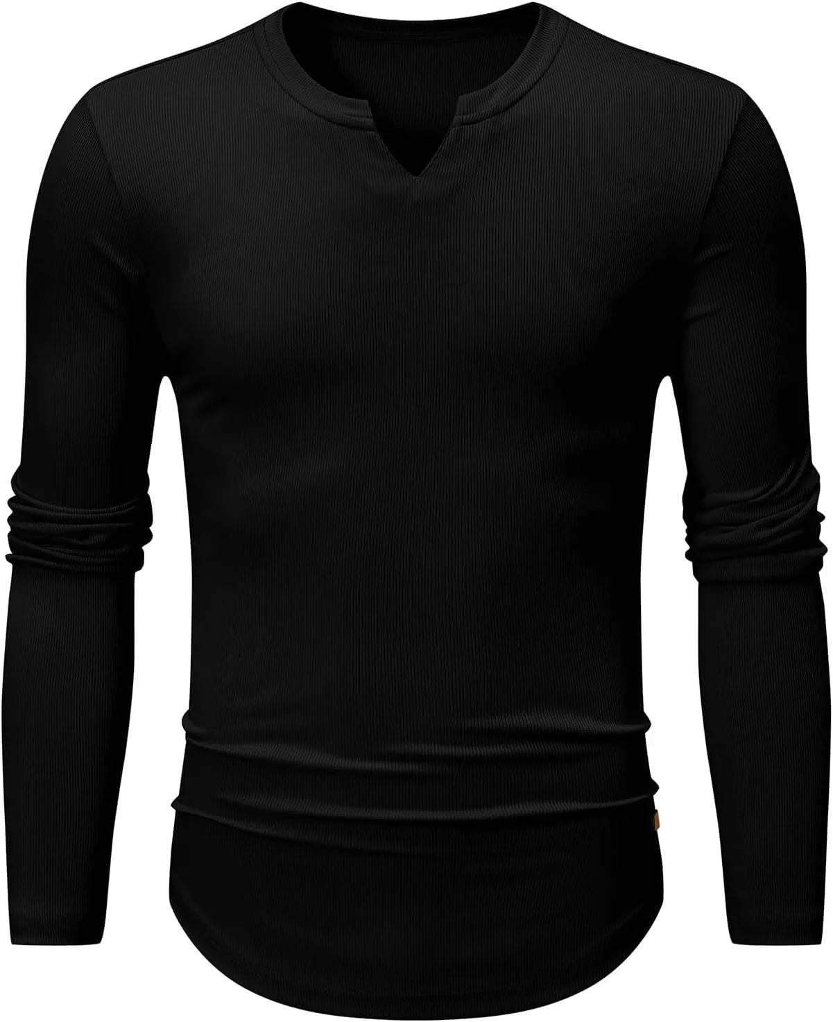 Men's Plain Casual V-Neck Long Sleeve T-Shirt