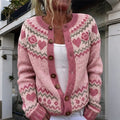Women's Floral Vintage Pattern Knitted Comfort Cardigan
