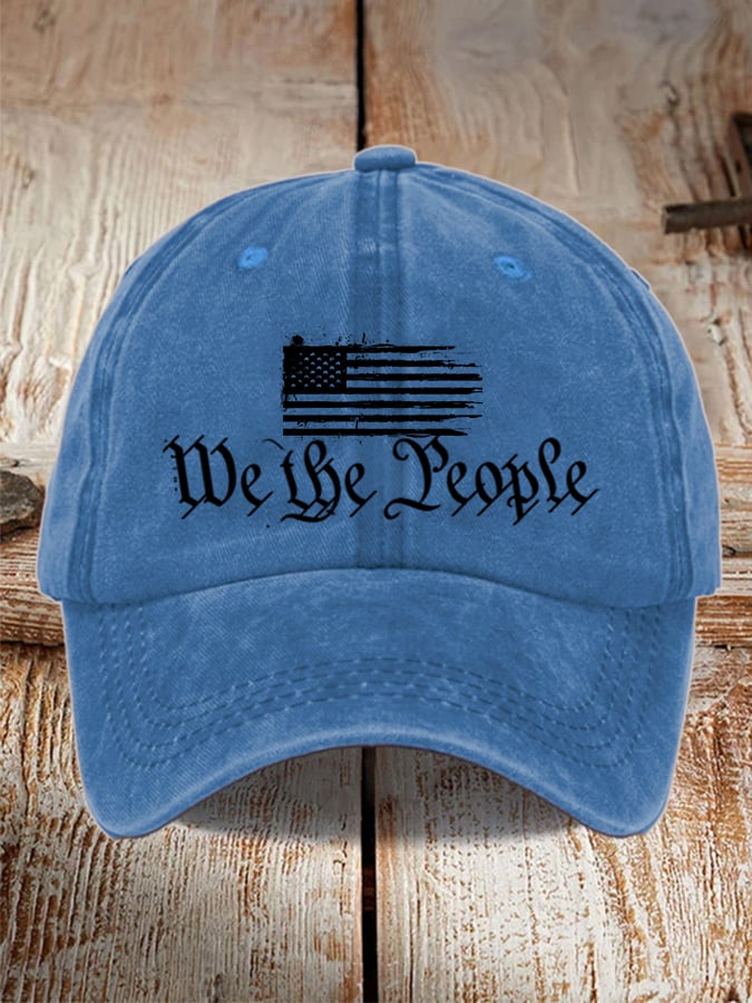 Unisex Distressed Washed Cotton Print Hat