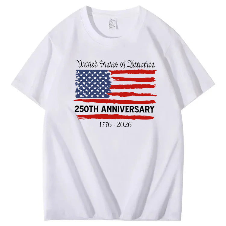 United States Of America 250th Anniversary 1776-2026 100% Cotton T-Shirt