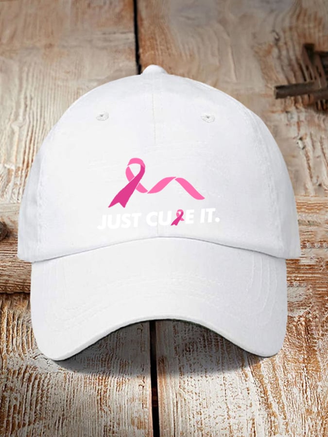 Just Cure It Breast Cancer   Printed Baseball Cap