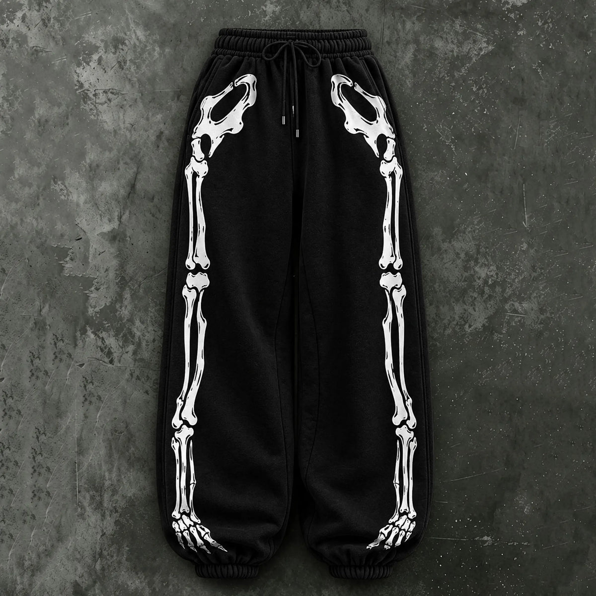 Women's Vintage Halloween Skull Outline Casual Sweatpants