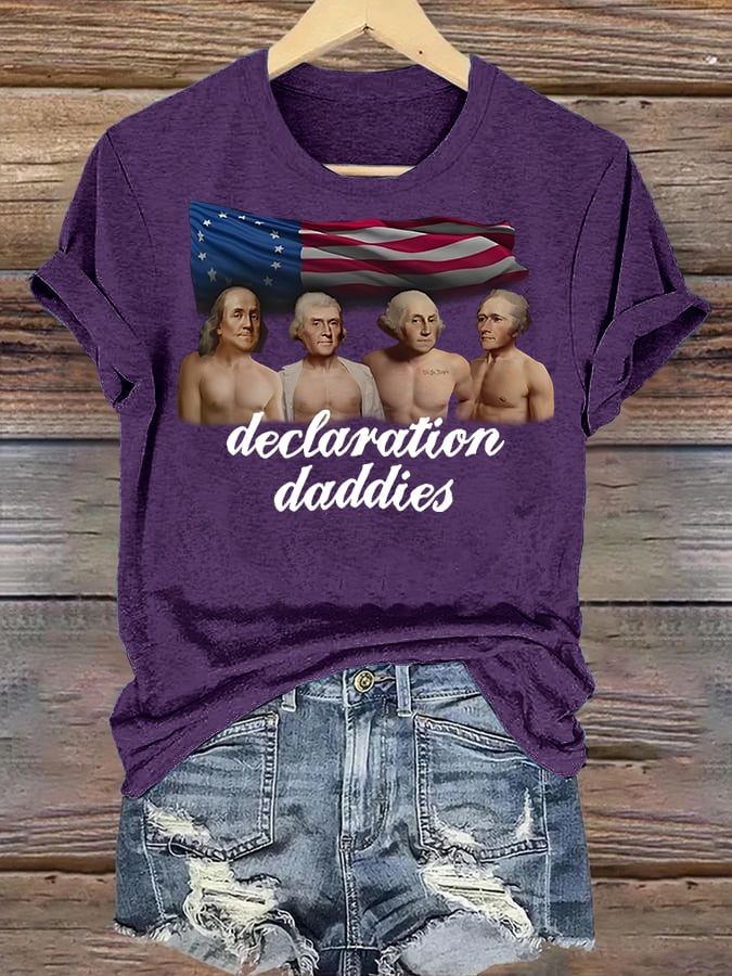 Women's  declaration Round-neck Printed T-Shirt