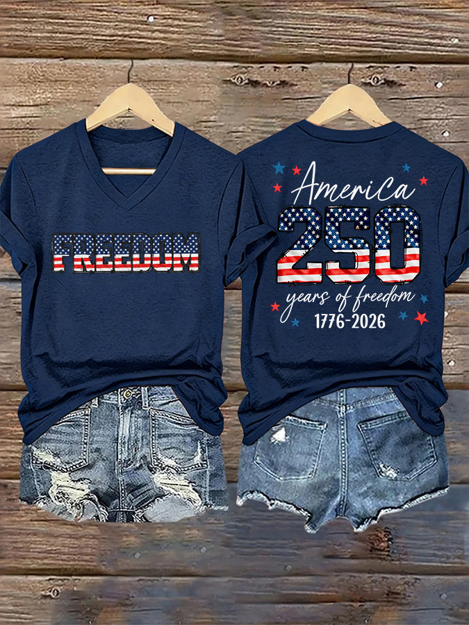 Women's U.S. Founding 250th Anniversary V-Neck T-Shirt