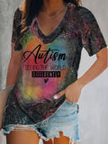 Women's Autism Seeing The World Differently Print Casual Shirt