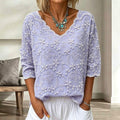 Women's Retro Floral Print Three-quarter Sleeve T-shirt