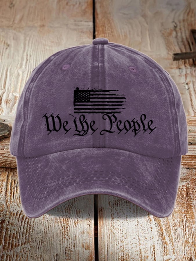Unisex Distressed Washed Cotton Print Hat